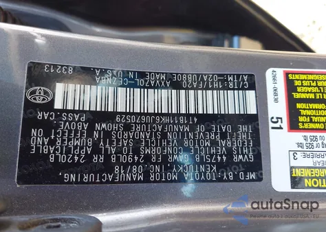 2018 Toyota Camry Le из США, поврежденный, VIN 4T1B11HK6JU670529